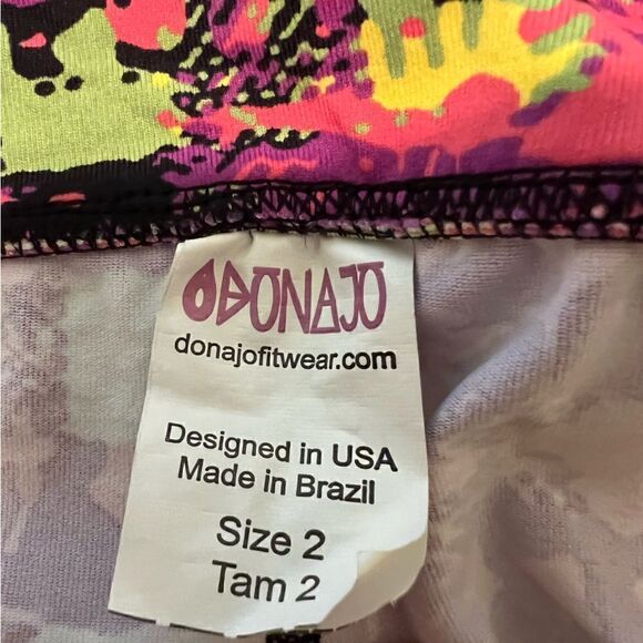 Donajo Pink Geometric Fit Wear Exercise Yoga Leggings - Picture 5 of 5